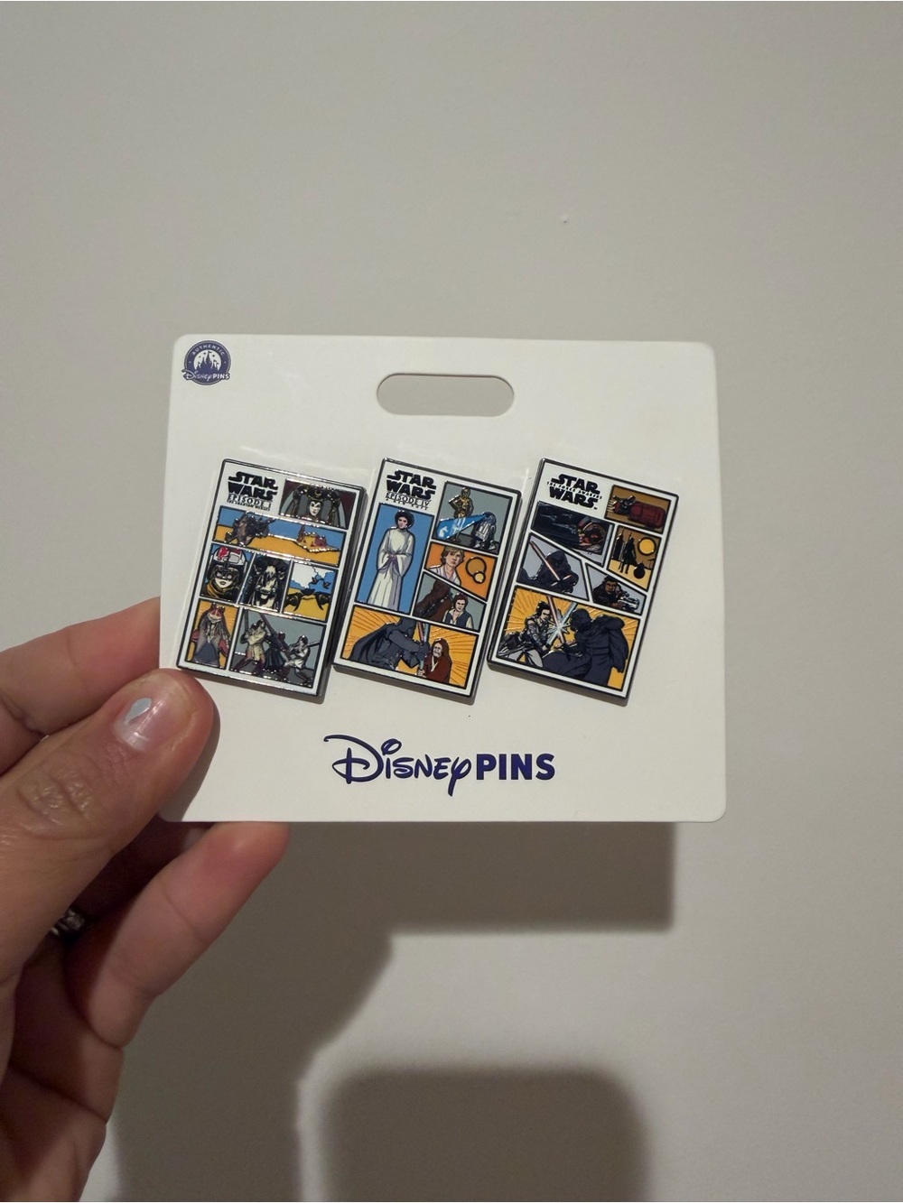 Disney Star Wars Comic Strip Enamel Pin Set - Blue, Yellow, Black, White